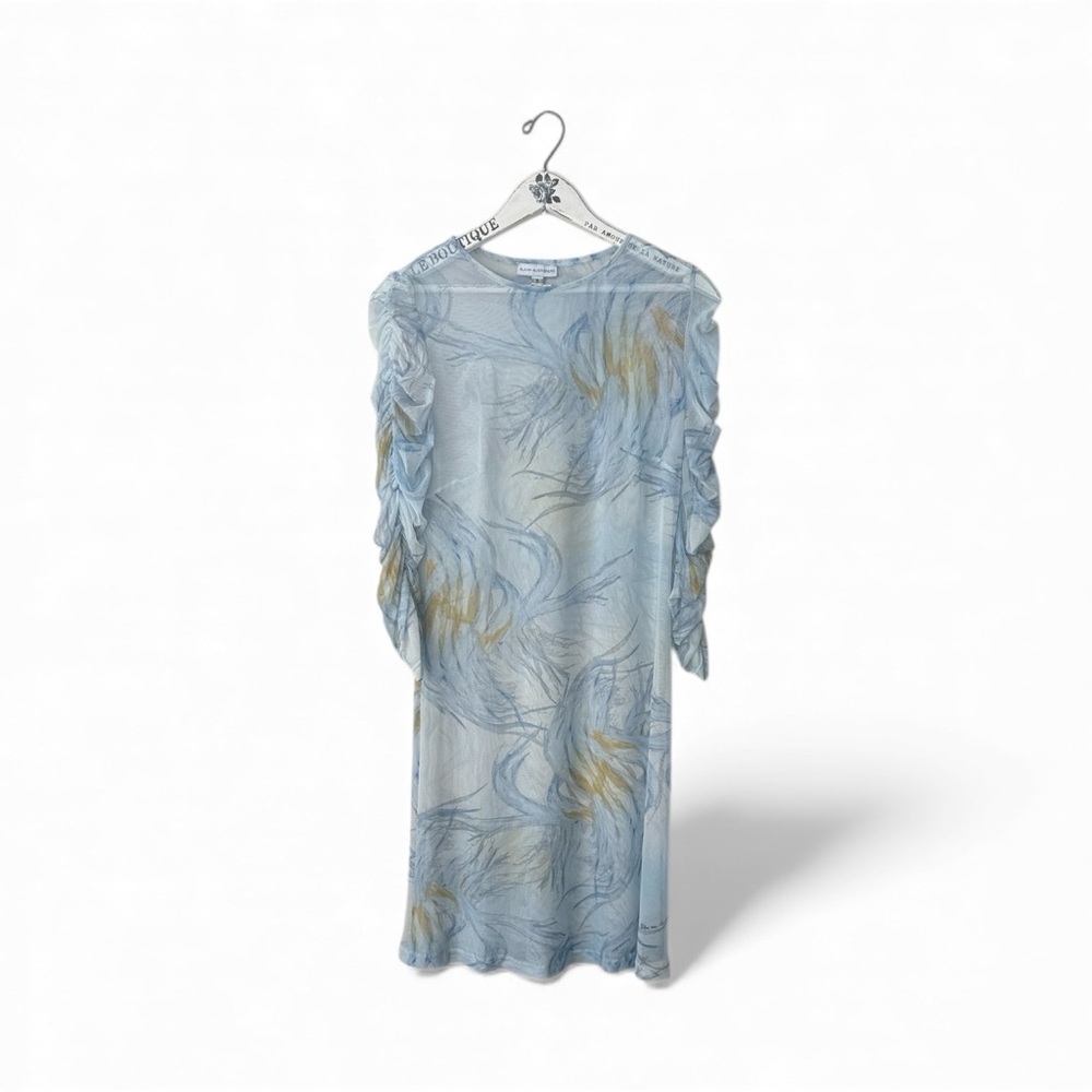 Ala von Auersperg Sheer Mesh Print  Dress Topper Coverup Size S